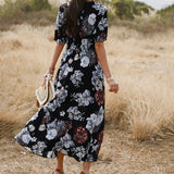 Floral V-Neck Cosy Dress