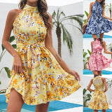 New Flowers Halterneck Dresses