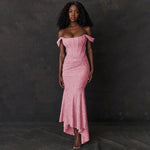 Mozision Off-shoulder Backless Sexy Evening Dress For Women Purple Sleeveless Strapless Ruched Bodycon Club Party Dress